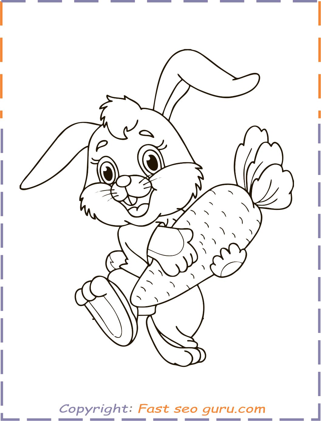 easter bunny colouring in pages